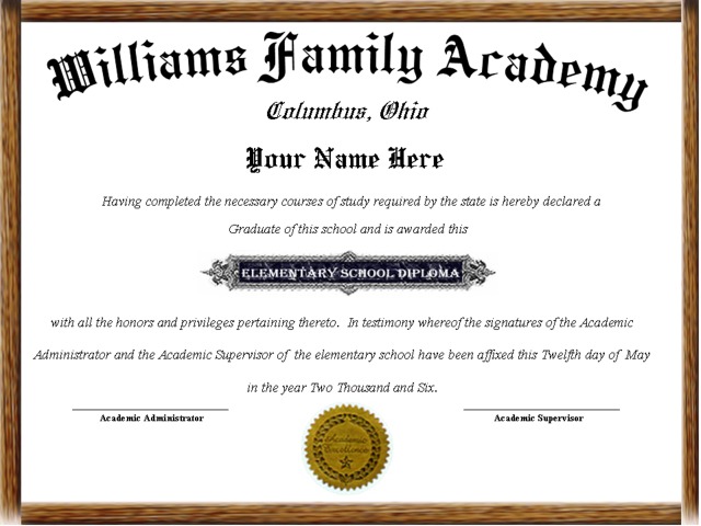 Middle school diploma