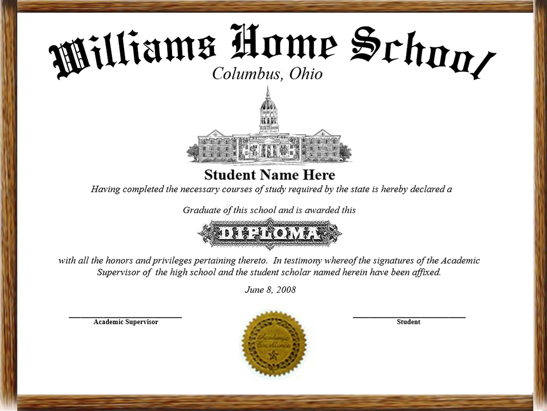 fake high school diploma template